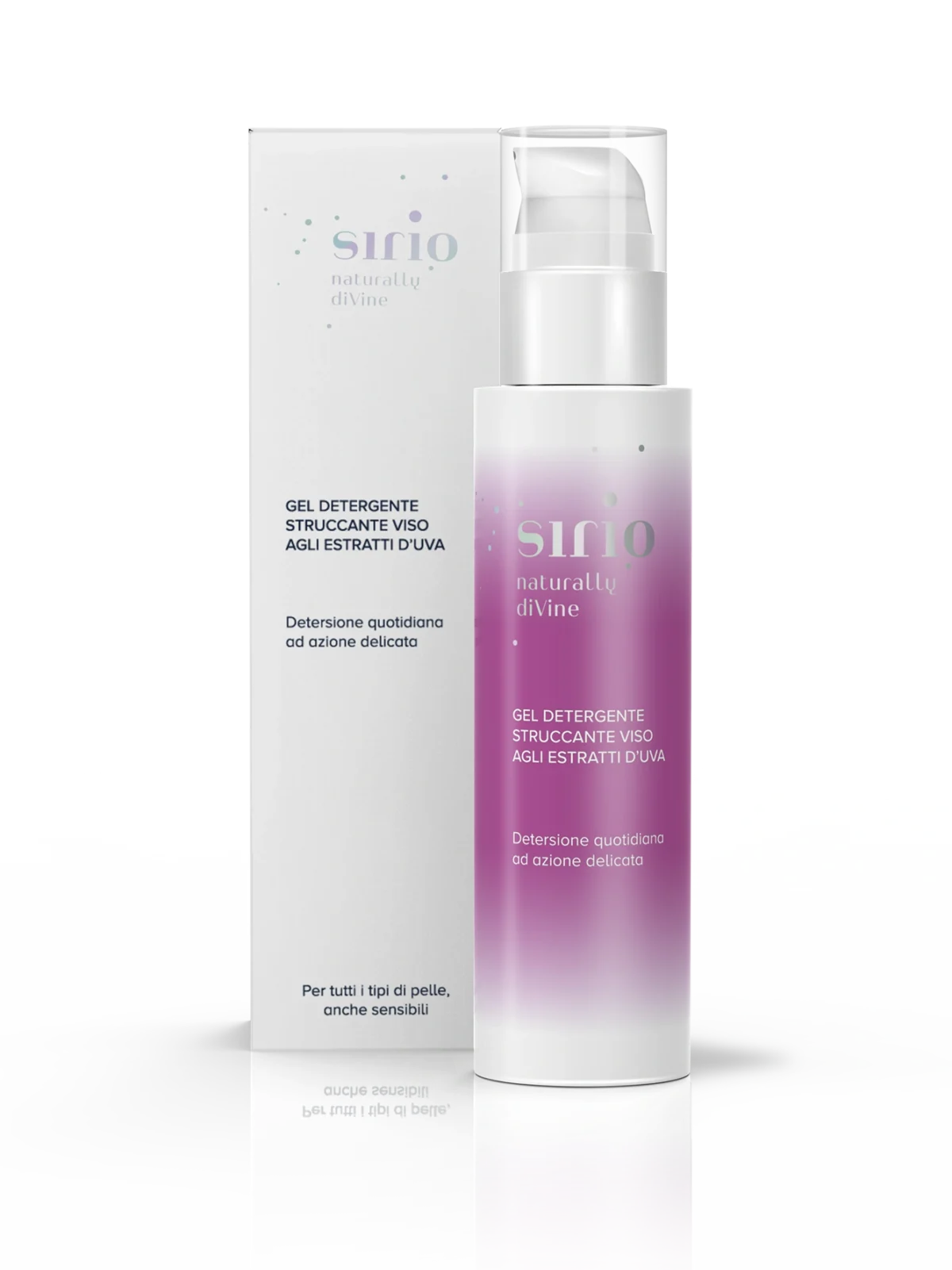 Gel detergente viso agli estratti d’uva