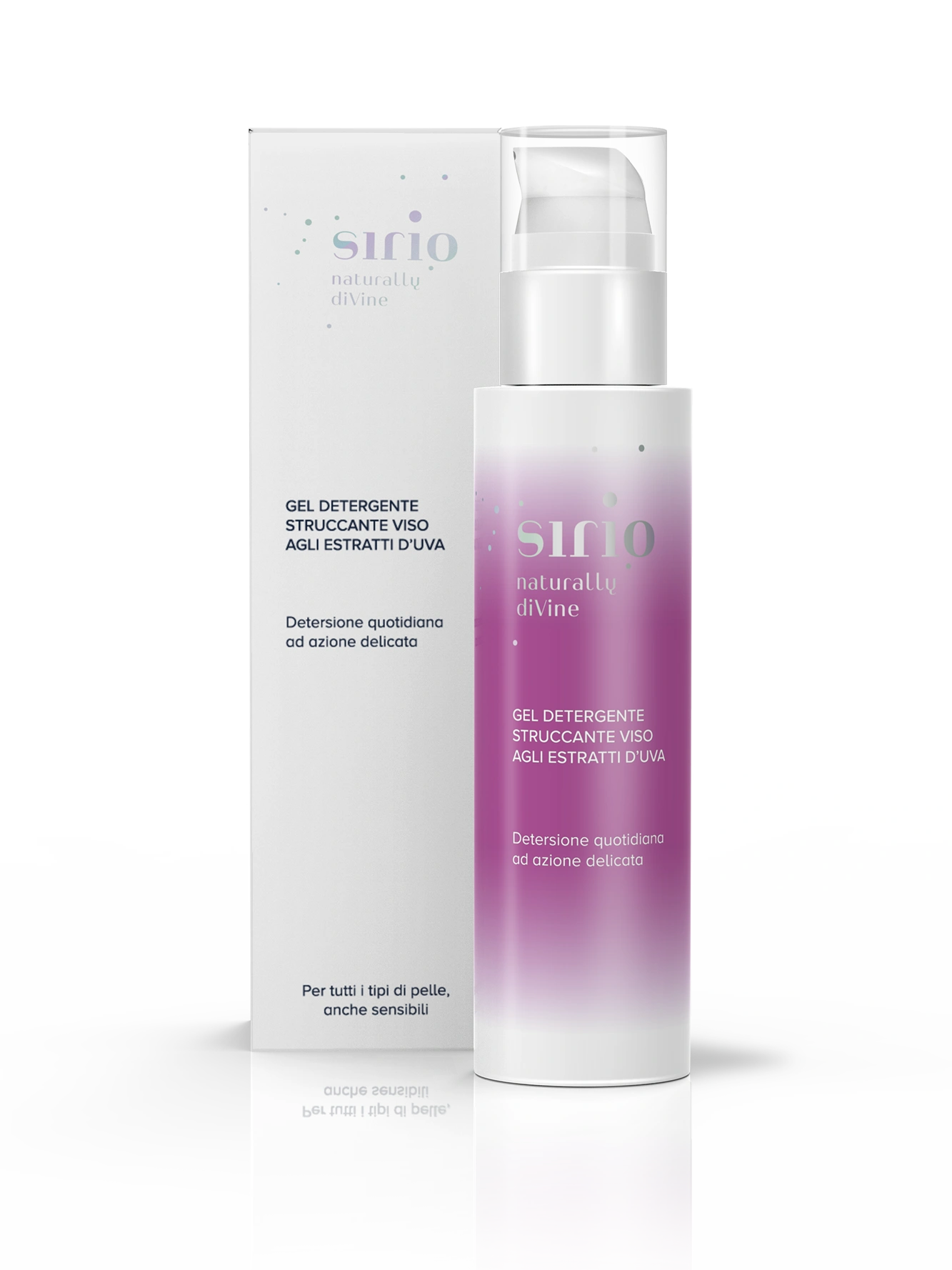 Gel detergente viso agli estratti d’uva